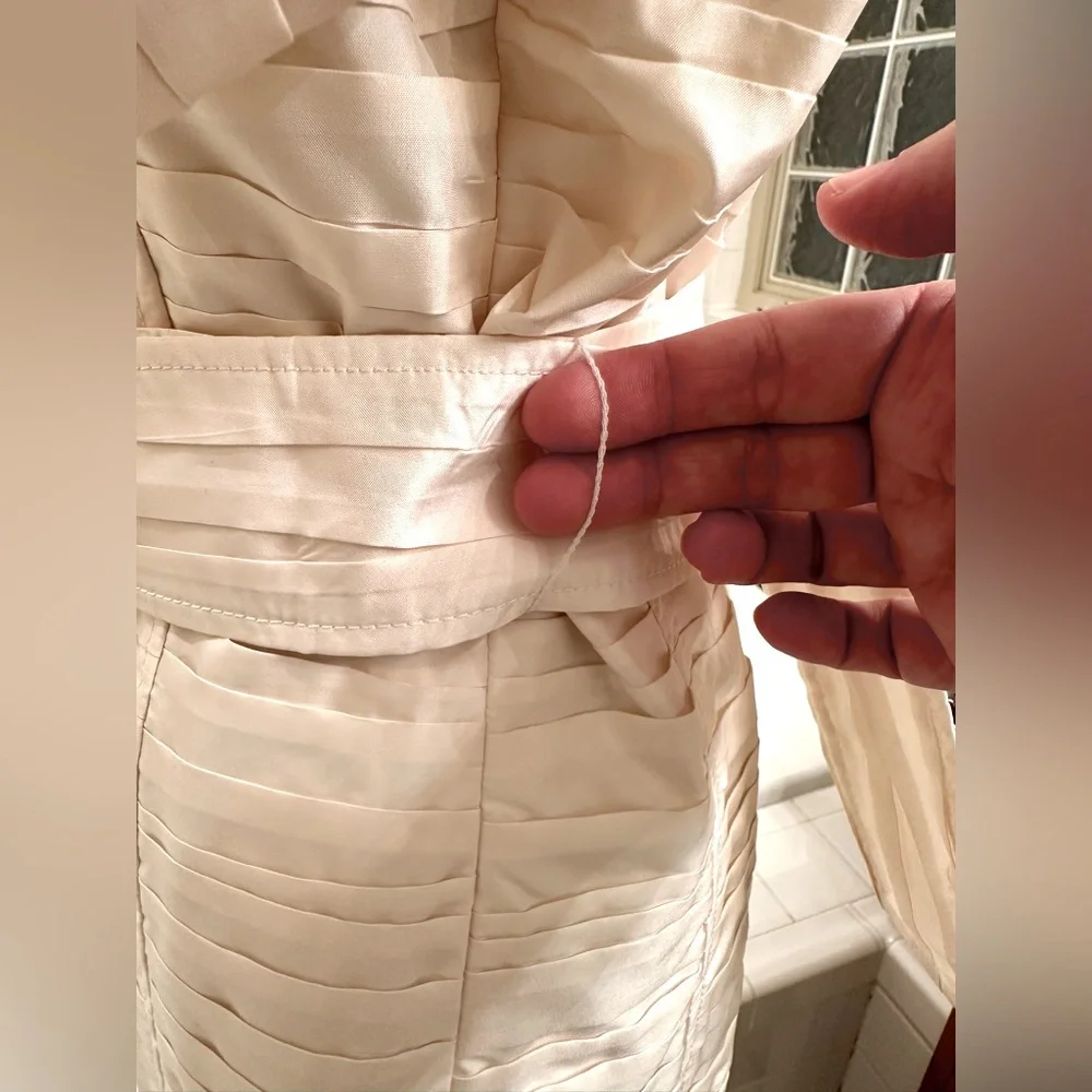 DESIGNER! DONCASTER COLLECTION!🌸100% SILK PEACOAT/DUSTER/White/Size-10 - Picture 12 of 16
